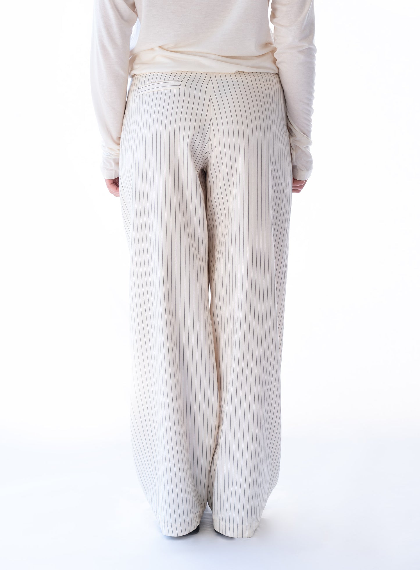 Pantaloni a righe gessate - Alghe ed eucalipto