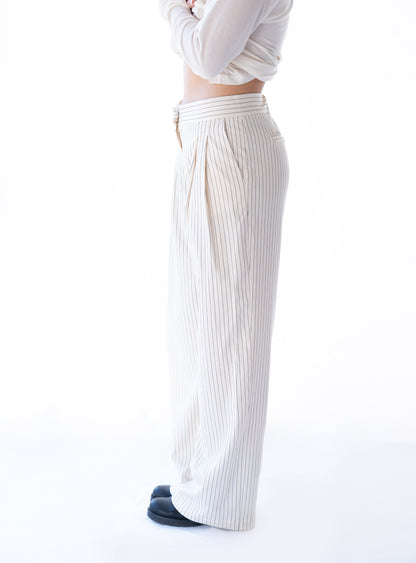 Pin-striped Pants - Seaweed & Eucalyptus