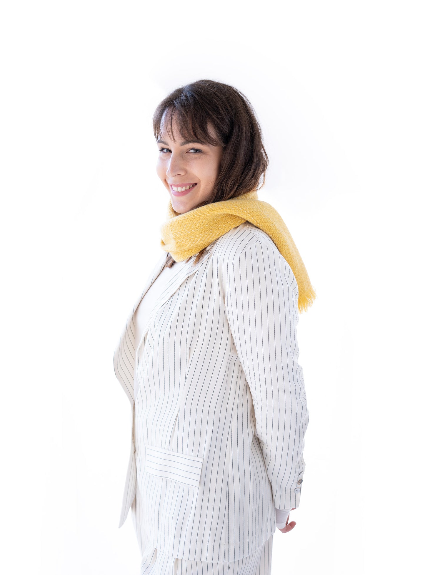 Cashmere Handmade Scarf - yellow