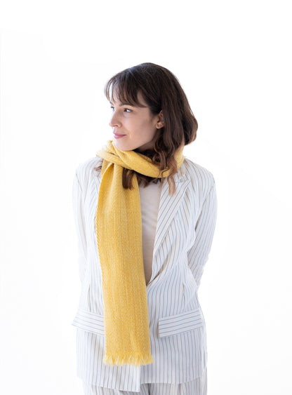 Cashmere Handmade Scarf - yellow